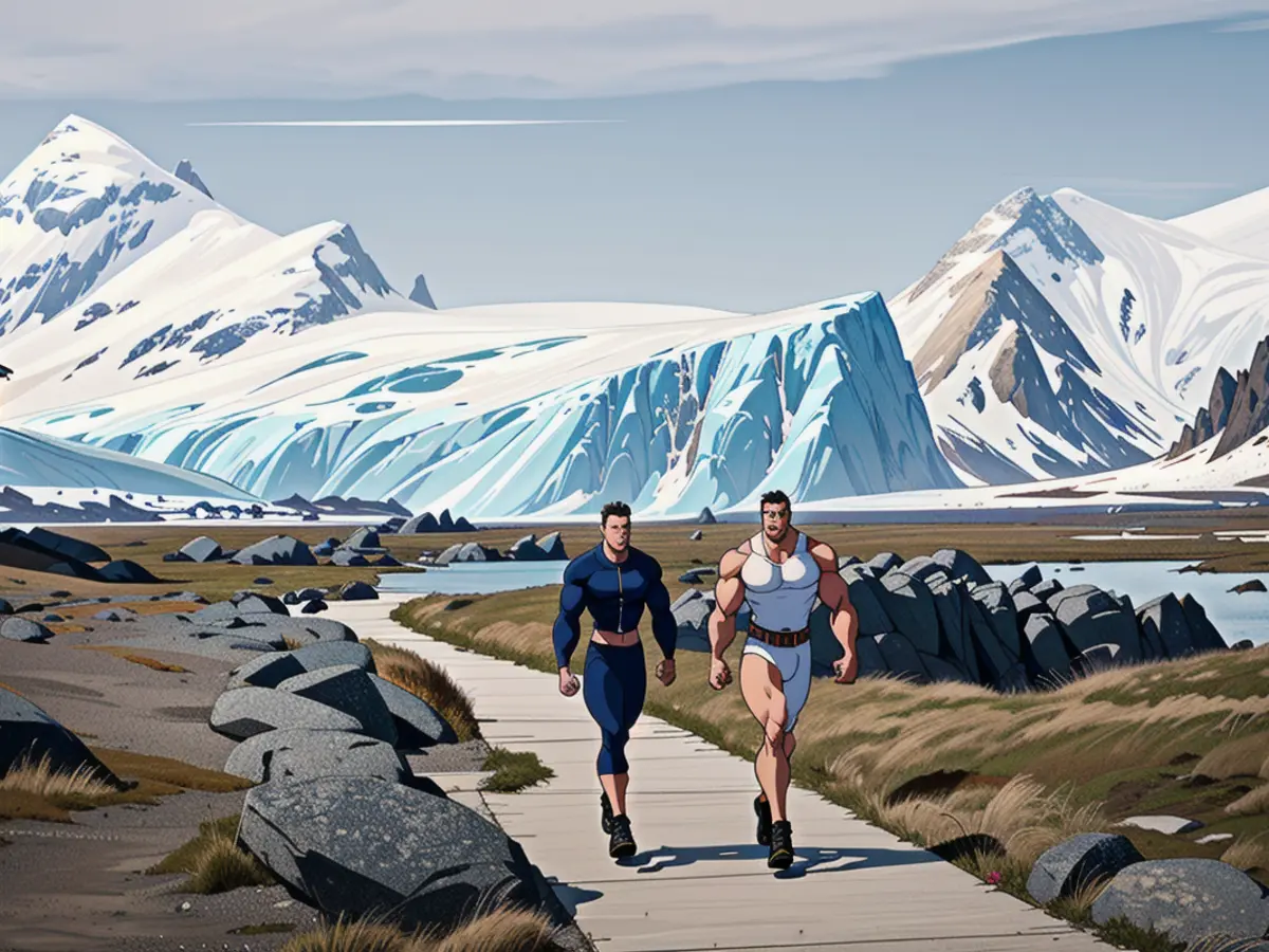 Exploring the scenic boardwalk at Icefjord Centre (Kangiata Illorsua) in Ilulissat, visitors meander leisurely on June 29, 2022.